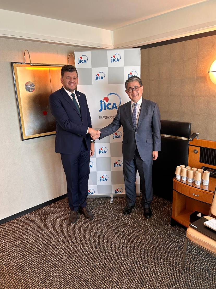 Minister of Knowledge Economy, Start-ups and Microenterprises Yassin Al Mahdi holds a bilateral meeting with Mr Sohai Hara, First Vice President of the Japan International Cooperation Agency (JICA)